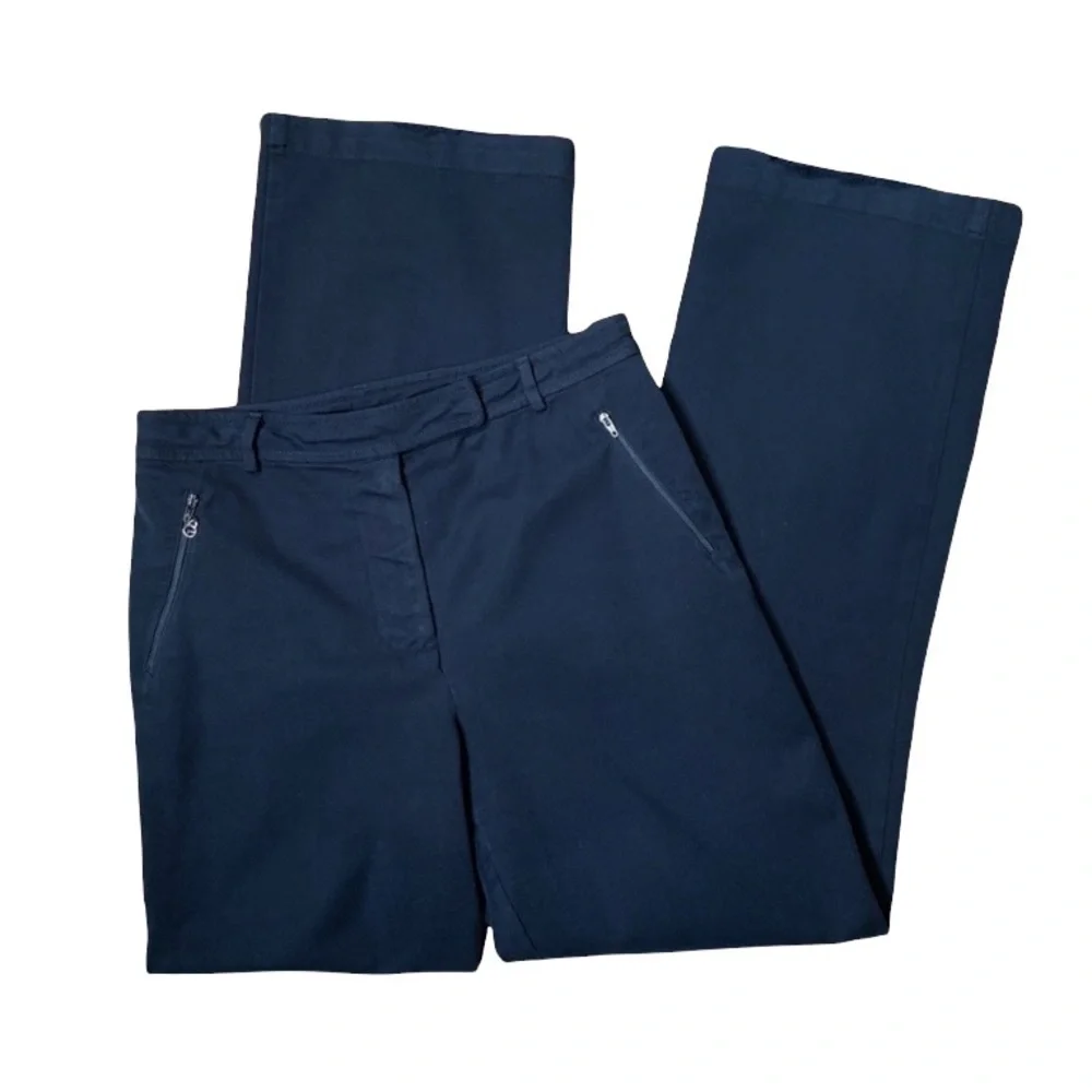 St. John Sport High Waist Wide Leg Chino Pants